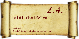 Loidl Abelárd névjegykártya